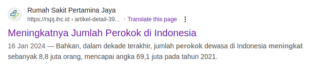 Berita Peningkatan jumlah perokok